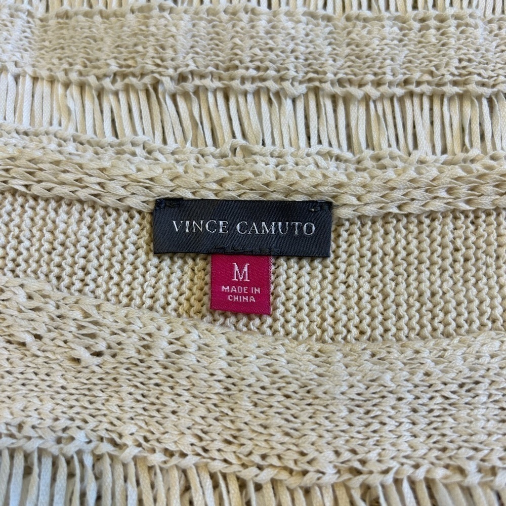 Vince Camuto Cream Open Knit Sweater Medium - Picture 9 of 9